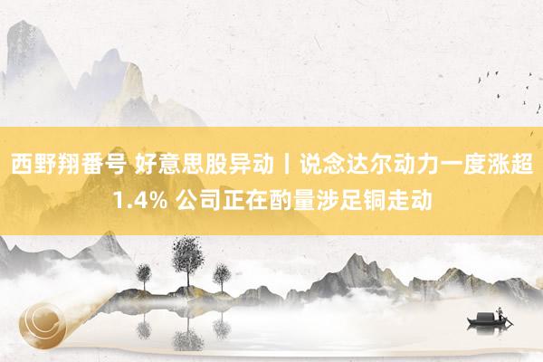 西野翔番号 好意思股异动丨说念达尔动力一度涨超1.4% 公司正在酌量涉足铜走动