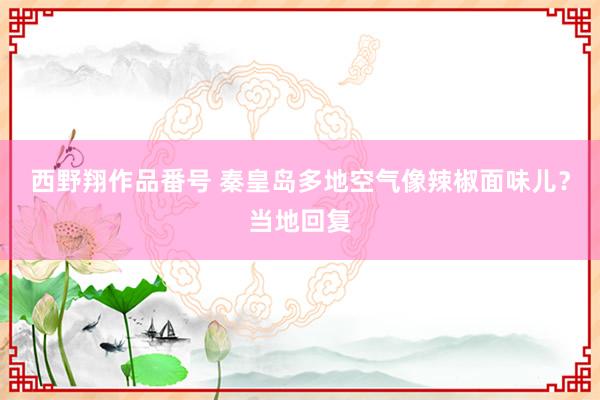 西野翔作品番号 秦皇岛多地空气像辣椒面味儿？当地回复