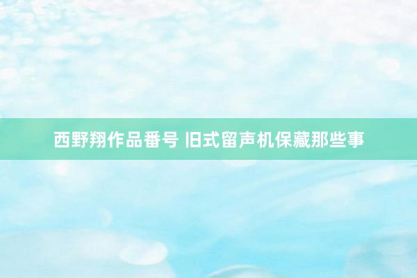 西野翔作品番号 旧式留声机保藏那些事