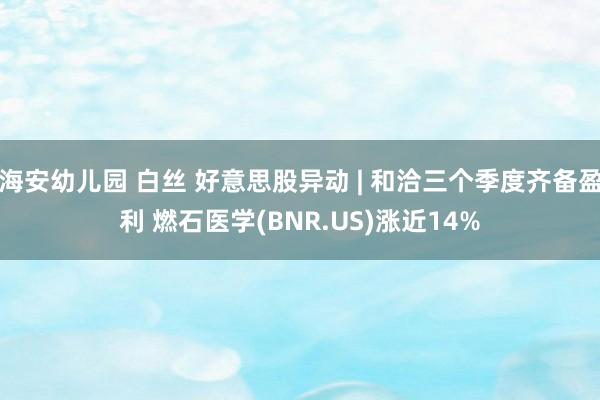海安幼儿园 白丝 好意思股异动 | 和洽三个季度齐备盈利 燃石医学(BNR.US)涨近14%
