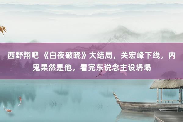 西野翔吧 《白夜破晓》大结局，关宏峰下线，内鬼果然是他，看完东说念主设坍塌
