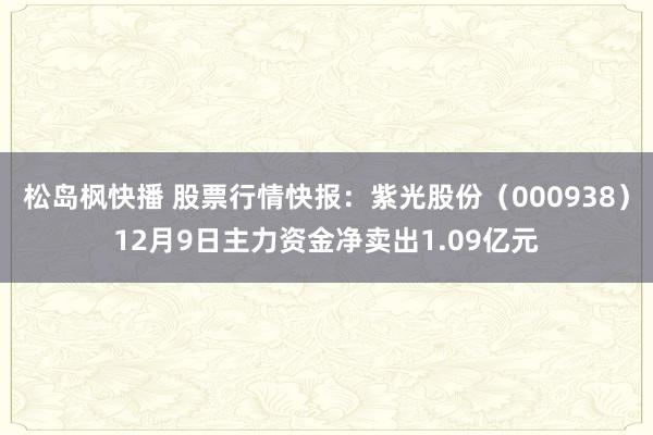 松岛枫快播 股票行情快报：紫光股份（000938）12月9日主力资金净卖出1.09亿元