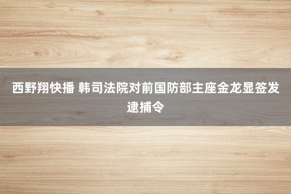 西野翔快播 韩司法院对前国防部主座金龙显签发逮捕令