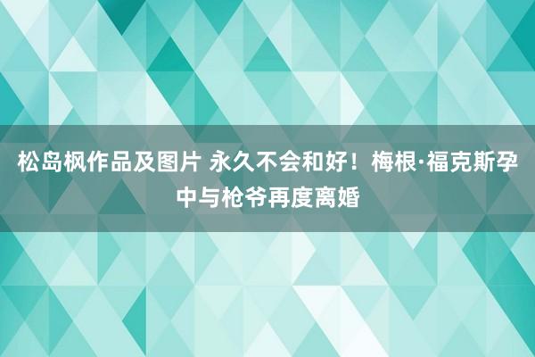 松岛枫作品及图片 永久不会和好！梅根·福克斯孕中与枪爷再度离婚