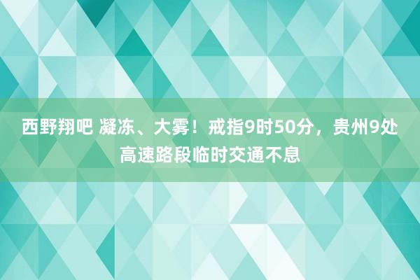 西野翔吧 凝冻、大雾！戒指9时50分，贵州9处高速路段临时交通不息
