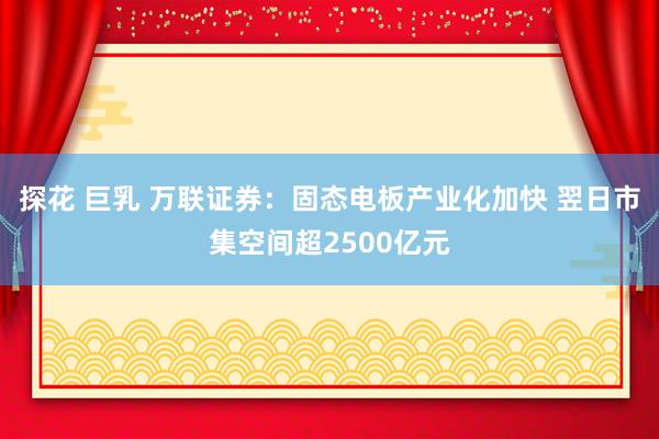 探花 巨乳 万联证券：固态电板产业化加快 翌日市集空间超2500亿元