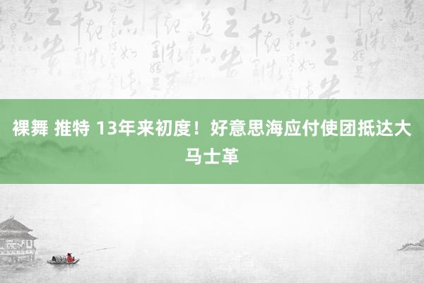 裸舞 推特 13年来初度！好意思海应付使团抵达大马士革
