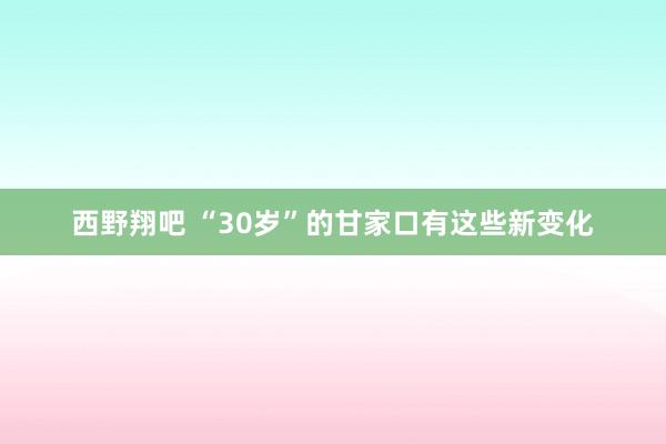 西野翔吧 “30岁”的甘家口有这些新变化