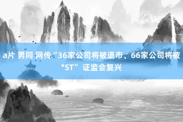 a片 男同 网传“36家公司将被退市、66家公司将被*ST” 证监会复兴