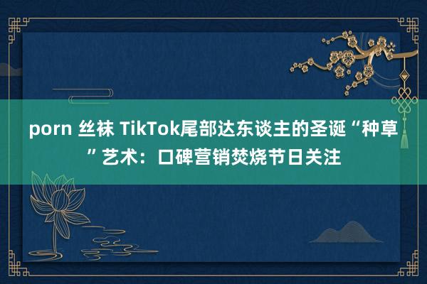 porn 丝袜 TikTok尾部达东谈主的圣诞“种草”艺术：口碑营销焚烧节日关注