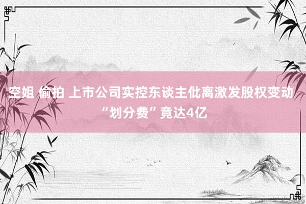空姐 偷拍 上市公司实控东谈主仳离激发股权变动 “划分费”竟达4亿