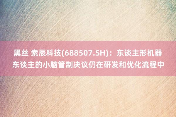 黑丝 索辰科技(688507.SH)：东谈主形机器东谈主的小脑管制决议仍在研发和优化流程中