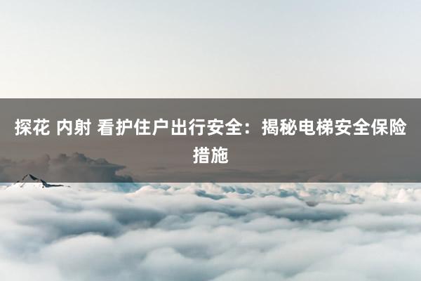 探花 内射 看护住户出行安全：揭秘电梯安全保险措施