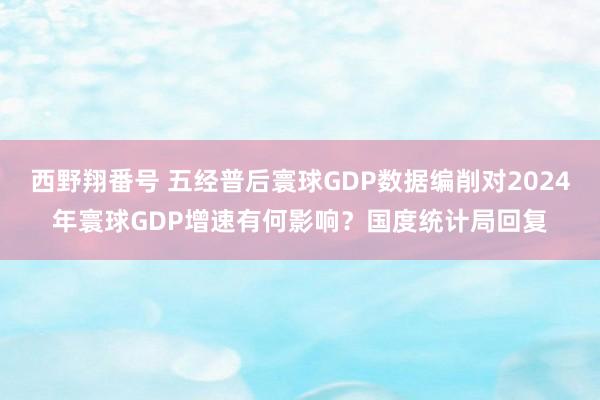 西野翔番号 五经普后寰球GDP数据编削对2024年寰球GDP增速有何影响？国度统计局回复