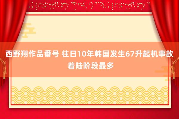 西野翔作品番号 往日10年韩国发生67升起机事故 着陆阶段最多
