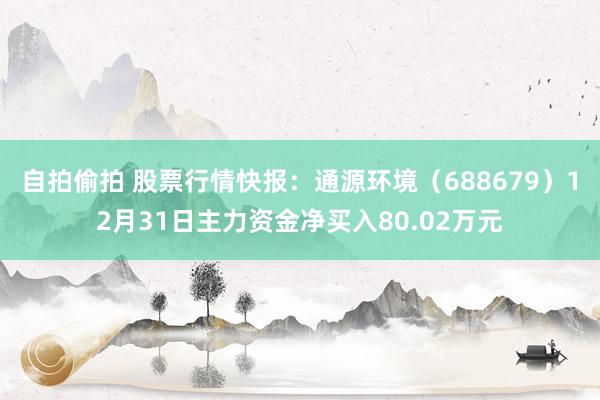 自拍偷拍 股票行情快报：通源环境（688679）12月31日主力资金净买入80.02万元