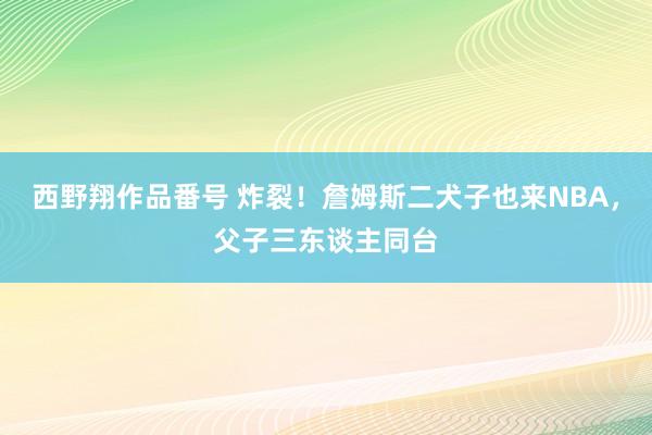 西野翔作品番号 炸裂！詹姆斯二犬子也来NBA，父子三东谈主同台