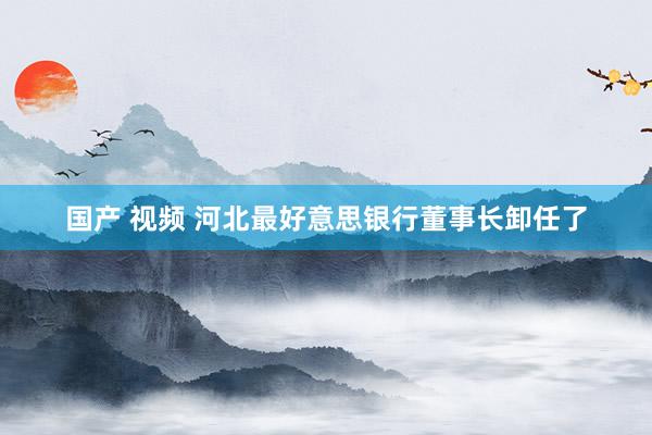 国产 视频 河北最好意思银行董事长卸任了