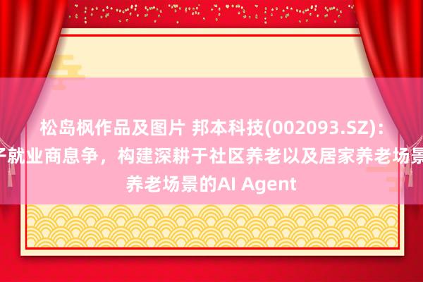 松岛枫作品及图片 邦本科技(002093.SZ)：与主流大模子就业商息争，构建深耕于社区养老以及居家养老场景的AI Agent
