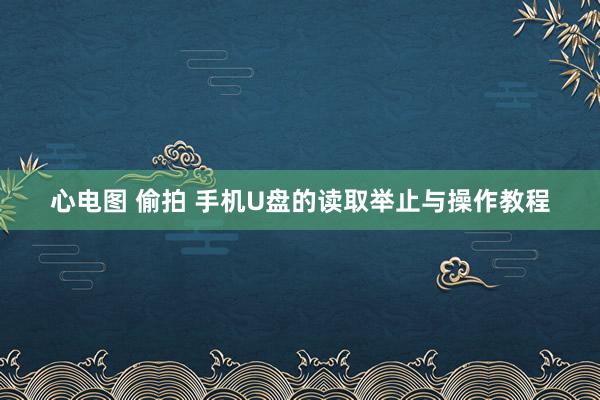 心电图 偷拍 手机U盘的读取举止与操作教程