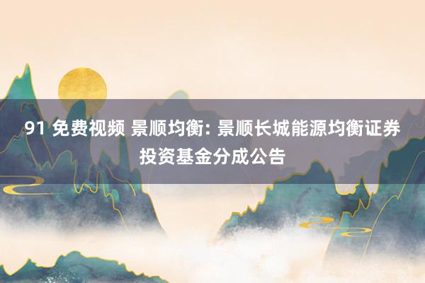91 免费视频 景顺均衡: 景顺长城能源均衡证券投资基金分成公告