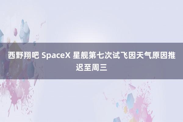 西野翔吧 SpaceX 星舰第七次试飞因天气原因推迟至周三