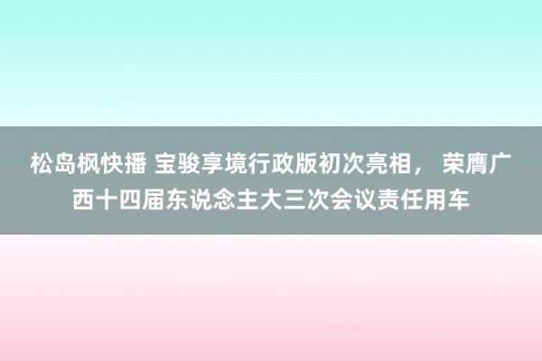 松岛枫快播 宝骏享境行政版初次亮相， 荣膺广西十四届东说念主大三次会议责任用车