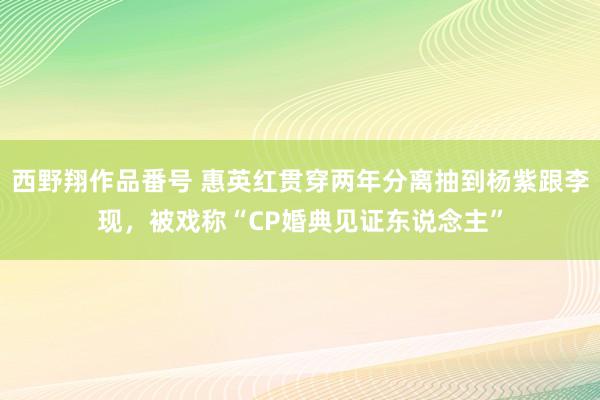 西野翔作品番号 惠英红贯穿两年分离抽到杨紫跟李现，被戏称“CP婚典见证东说念主”