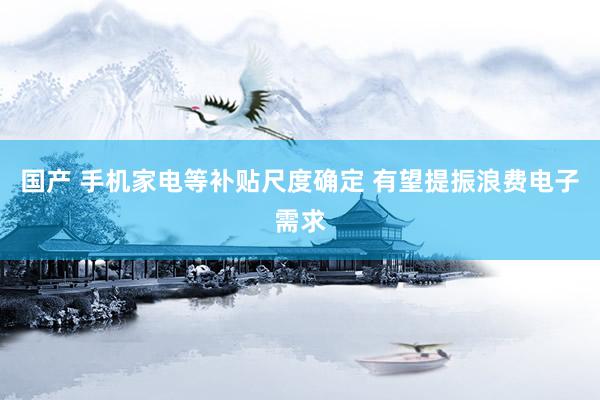 国产 手机家电等补贴尺度确定 有望提振浪费电子需求