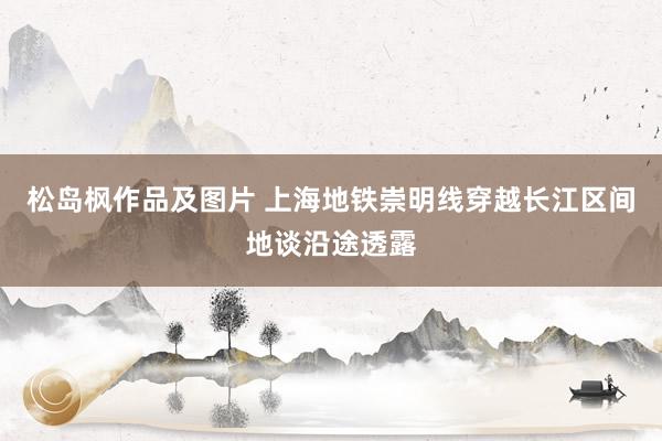 松岛枫作品及图片 上海地铁崇明线穿越长江区间地谈沿途透露