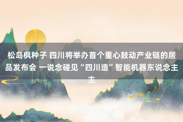 松岛枫种子 四川将举办首个重心鼓动产业链的居品发布会 一说念碰见“四川造”智能机器东说念主