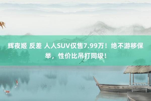 辉夜姬 反差 人人SUV仅售7.99万！绝不游移保举，性价比吊打同级！
