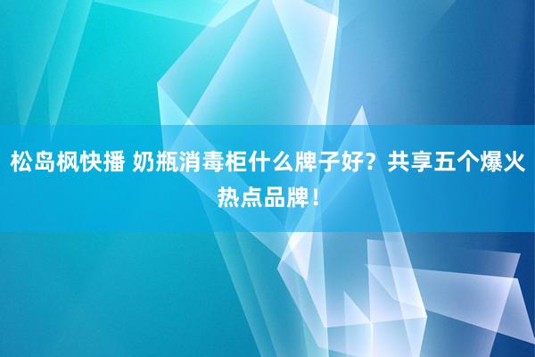 松岛枫快播 奶瓶消毒柜什么牌子好？共享五个爆火热点品牌！