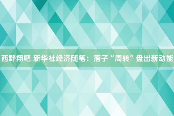西野翔吧 新华社经济随笔：落子“周转”盘出新动能
