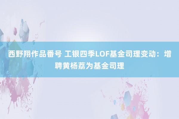西野翔作品番号 工银四季LOF基金司理变动：增聘黄杨荔为基金司理
