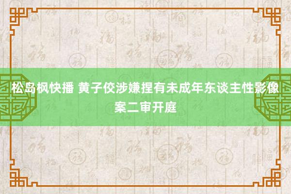 松岛枫快播 黄子佼涉嫌捏有未成年东谈主性影像案二审开庭
