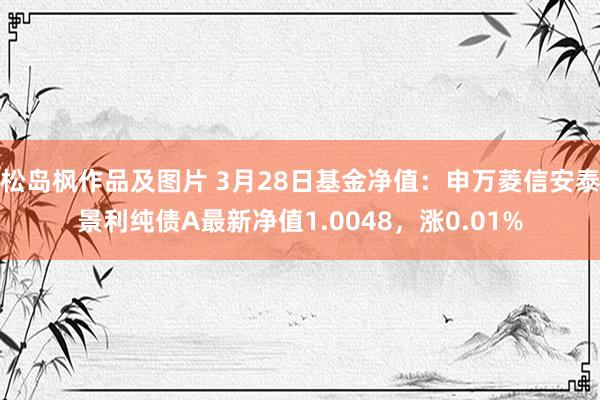 松岛枫作品及图片 3月28日基金净值：申万菱信安泰景利纯债A最新净值1.0048，涨0.01%