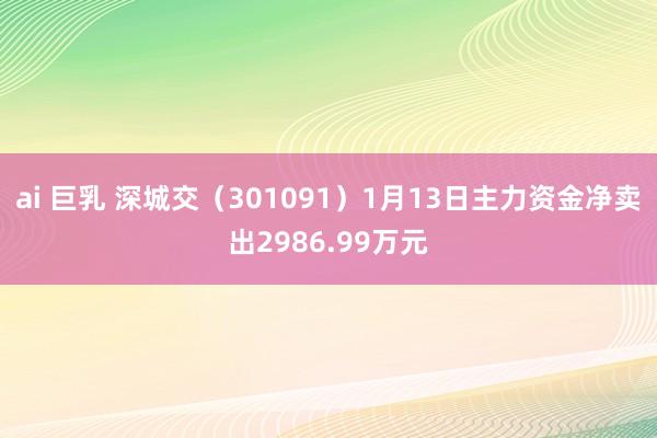 ai 巨乳 深城交（301091）1月13日主力资金净卖出2986.99万元