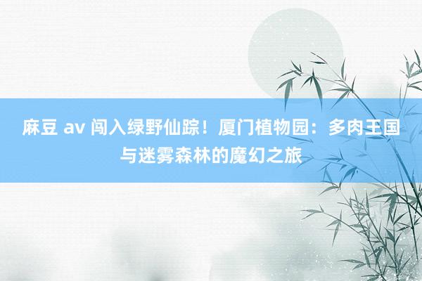 麻豆 av 闯入绿野仙踪！厦门植物园：多肉王国与迷雾森林的魔幻之旅