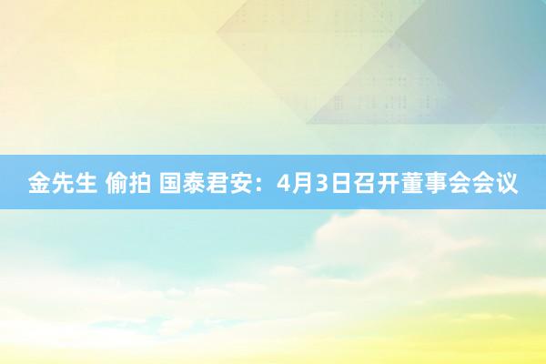 金先生 偷拍 国泰君安：4月3日召开董事会会议