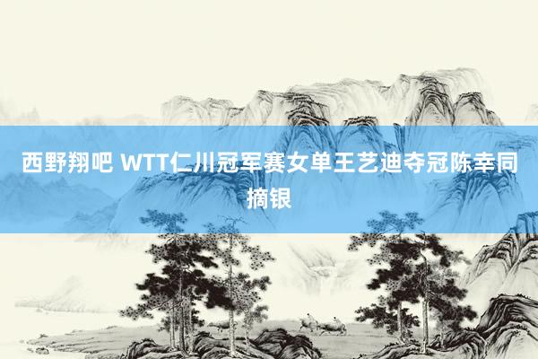 西野翔吧 WTT仁川冠军赛女单王艺迪夺冠陈幸同摘银