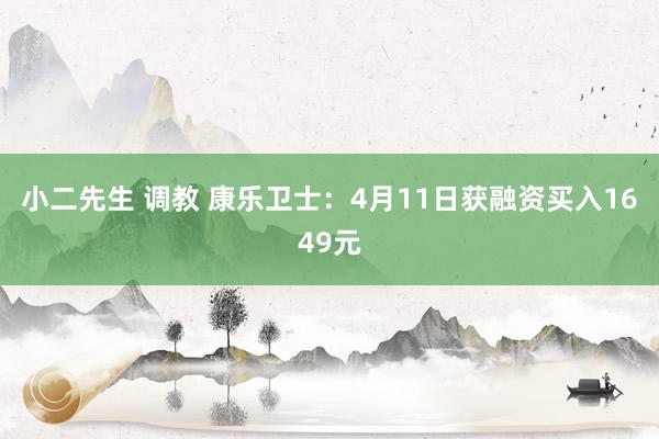 小二先生 调教 康乐卫士：4月11日获融资买入1649元