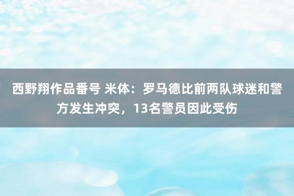 西野翔作品番号 米体：罗马德比前两队球迷和警方发生冲突，13名警员因此受伤