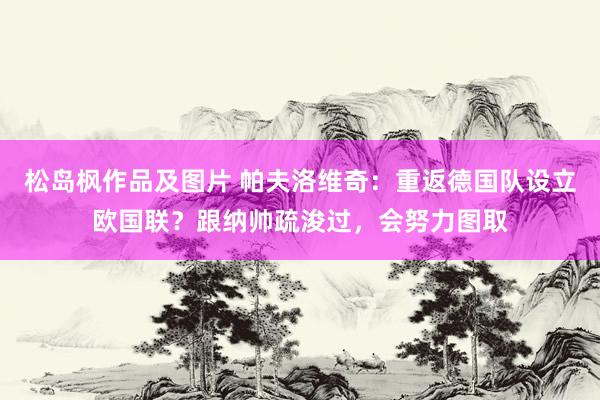 松岛枫作品及图片 帕夫洛维奇：重返德国队设立欧国联？跟纳帅疏浚过，会努力图取