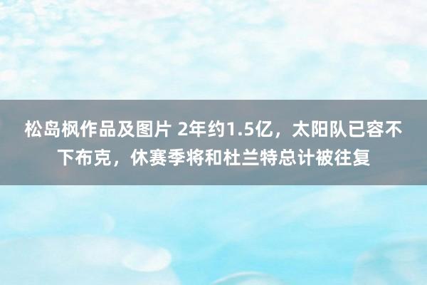 松岛枫作品及图片 2年约1.5亿，太阳队已容不下布克，休赛季将和杜兰特总计被往复