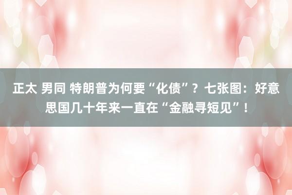 正太 男同 特朗普为何要“化债”？七张图：好意思国几十年来一直在“金融寻短见”！