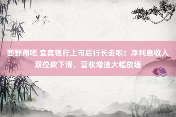 西野翔吧 宜宾银行上市后行长去职：净利息收入双位数下滑，营收增速大幅放缓