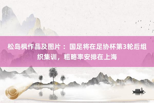 松岛枫作品及图片 ：国足将在足协杯第3轮后组织集训，粗略率安排在上海